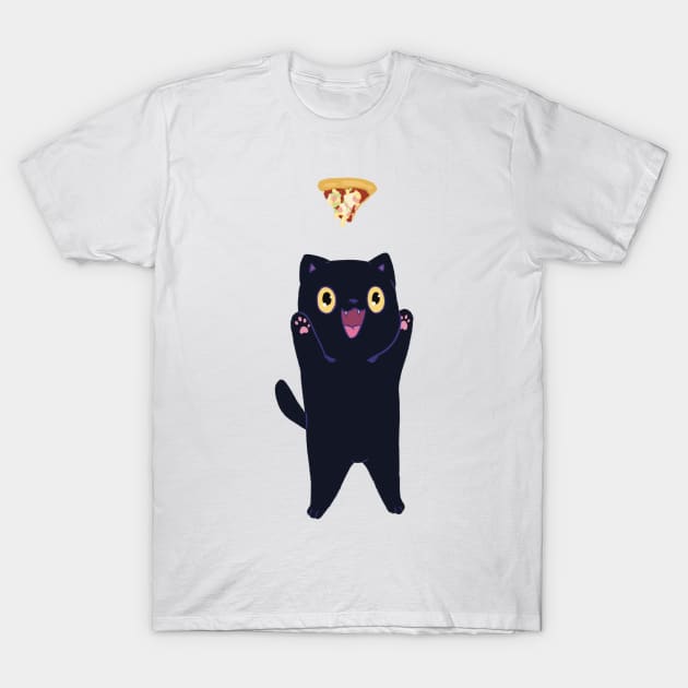 pizza cat illustration T-Shirt by maoudraw